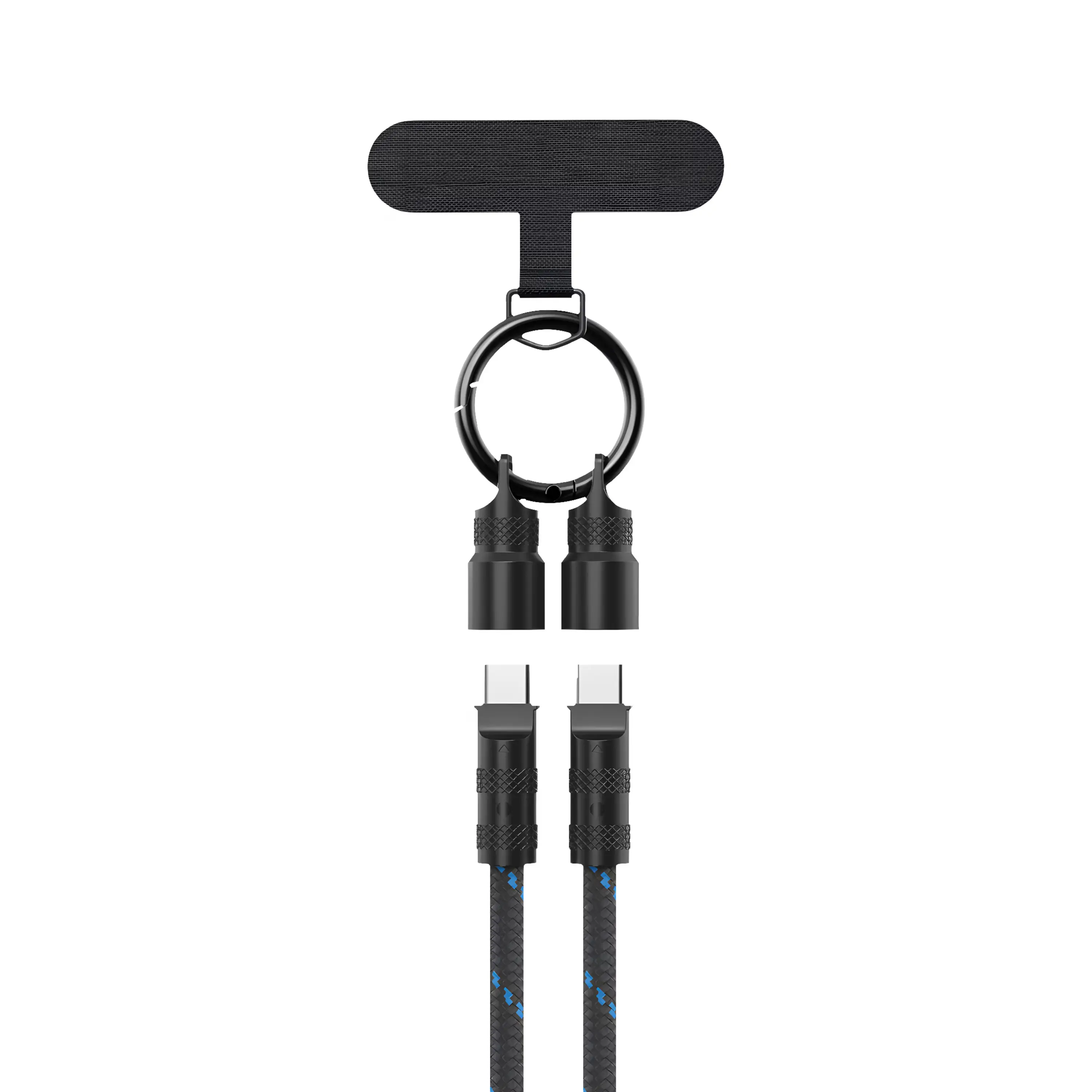 Cable USB Tipo C Zizo Powervault Link+ Lanyard Negro