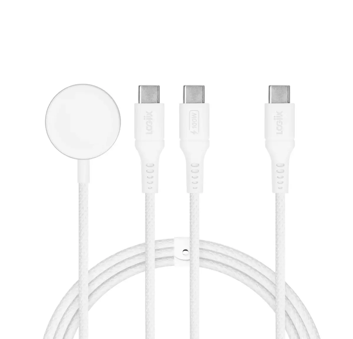 Cable de Carga LOGiiX Piston Connect Split 3 en 1 White