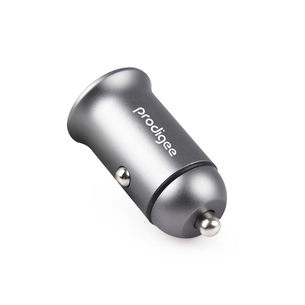 Cargador de Carro Prodigee Energee 30W Power Delivery Gris