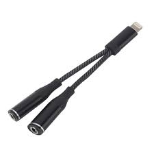 Rock Adaptador Lightning a Jack 3.5 mm 2 en 1 Negro