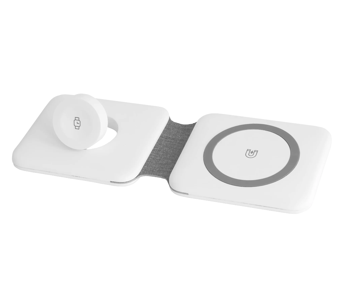 Cargador Inalámbrico 3 en 1 Tekya Qitek Magdock Blanco 15W