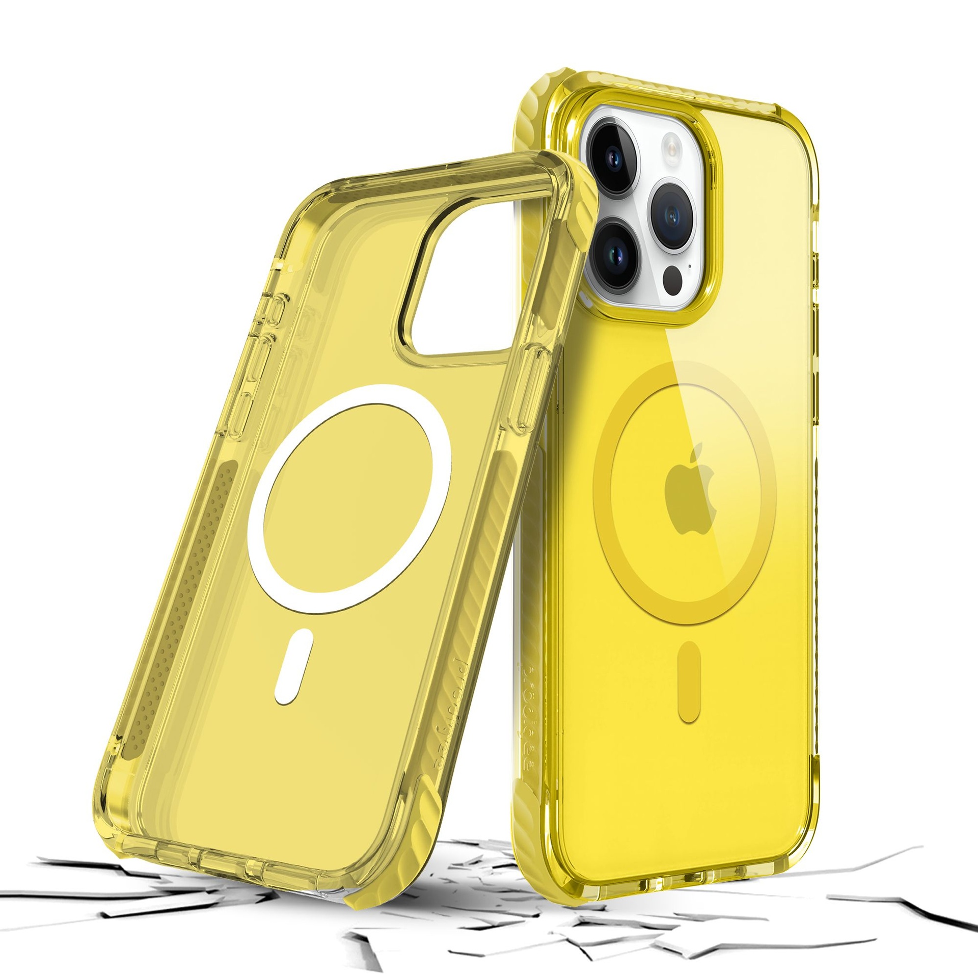 Funda Protectora Prodigee Safetee Neo para iPhone 15, 14 y 13 Color Lemon