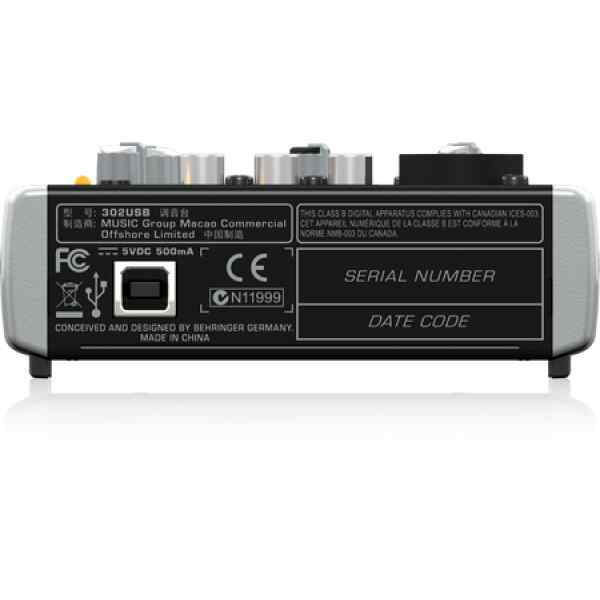 CONSOLA DE 5-ENTRADAS (1-XLR) 302USB XENYX BEHRINGER-8701