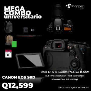 Camara EOS 90D, Lente 18-135 mm IS USM | CANON