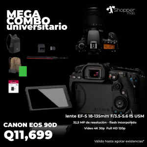 Camara EOS 90D, Lente 18-135 mm IS USM | CANON