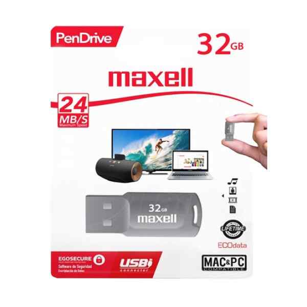 USB Solid de 32GB Gray USBS-32 Maxell-0