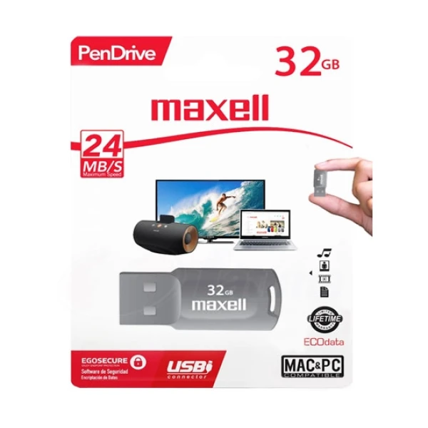 USB Solid de 32GB Gray USBS-32 Maxell-0