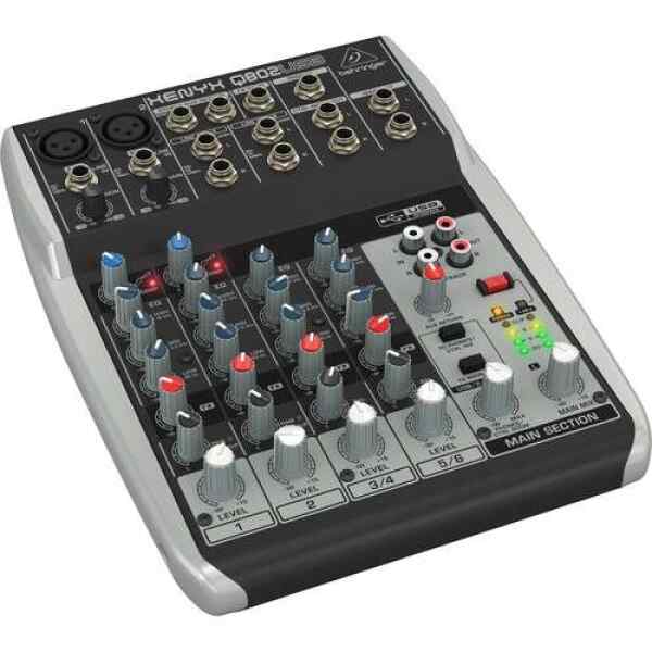 CONSOLA DE 8-ENTRADAS (2-XLR) 2-BUSES CON INTERFAZ USB Q802USB XENYX - BEHRINGER-0