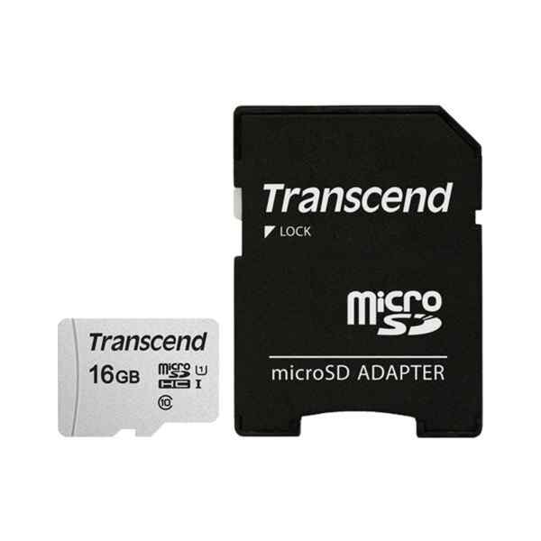 Memoria SD 16GB UHS-I U1 con adaptador | TS16GUSD300S-A - Transcend-9544