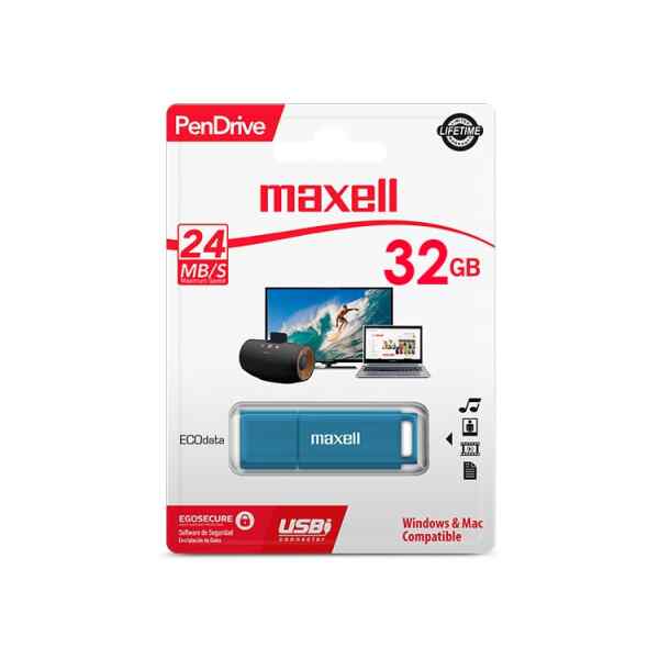 USB Pendrive 32GB Blue USBPD-32 Maxell-0