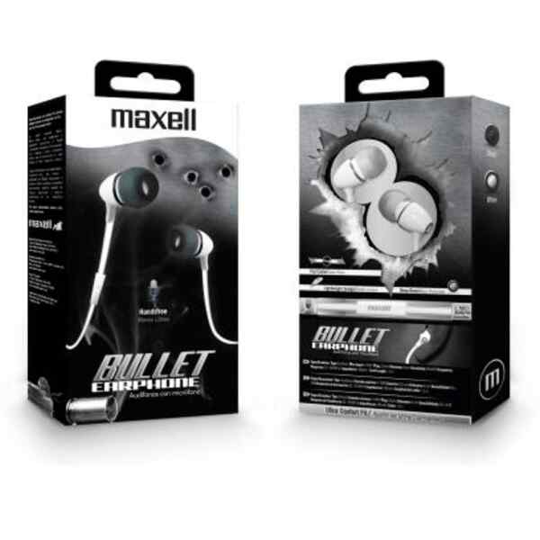 Auriculares Blancos -SMOKE EARCAP BULLET METAL Maxell-0