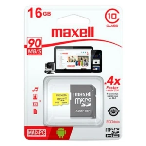 Tarjeta de Memoria 16GB SDXC CL10 Con Adaptador SD MCSD-16CL10 Maxell