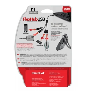 USB-FLEX HUB DE 4 PUERTOS USB + 1 MINI USB FLEX Maxell