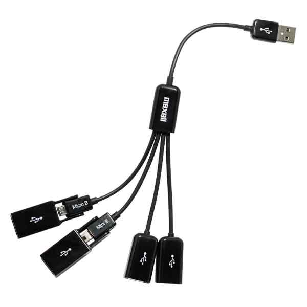USB-FLEX HUB DE 4 PUERTOS USB + 1 MINI USB FLEX Maxell-9604