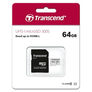 MicroSD 64GB UHS-I  U1 with Adapter TS64GUSD300S-A Transcend