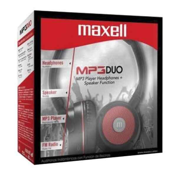 MP3-DUO MEDIA PLAYER HEADPHONES RED Maxell-0