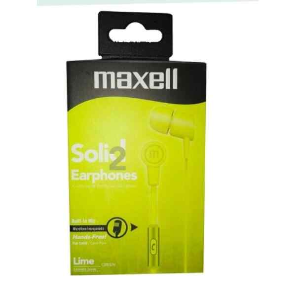 Audifonos Flat Lime SIN-7 SOLID2 Maxell-0