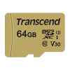 64GB UHS-I U3 microSD con adaptador, MLC TS64GUSD500S Transcend-0