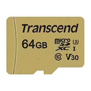 64GB UHS-I U3  microSD con adaptador, MLC TS64GUSD500S Transcend