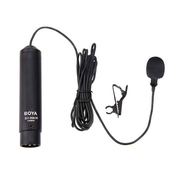 MICROFONO PROFESIONAL OMNI SOLAPA XLR CON CABLE BY-M80D - BOYA-10174