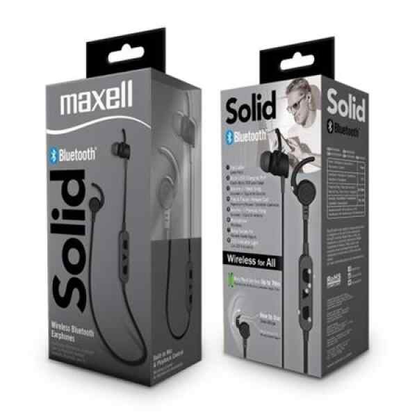 Audifonos solid BT EARPHONE W/MIC CARBON EB-BT100 Maxell-0