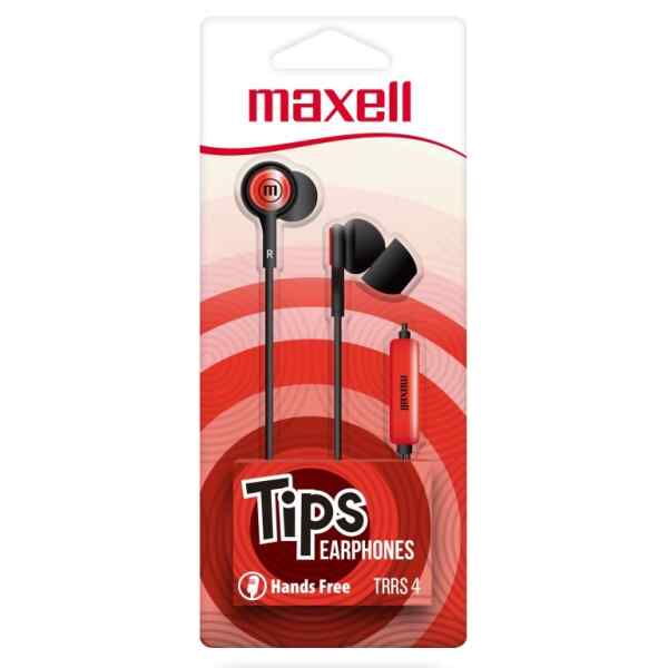 Auriculares Stereo BUDS Con Microfono RED IN-TIPS Maxell-9548