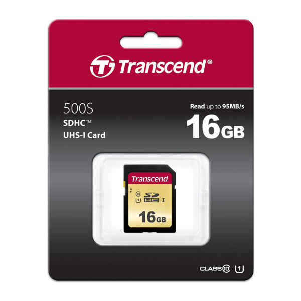 Memoria SD 16GB UHS-I U1, TS16GSDC500S - Transcend -0