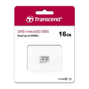 Memoria 16GB UHS-I U1 microSD,  TS16GUSD300S-A –  Transcend