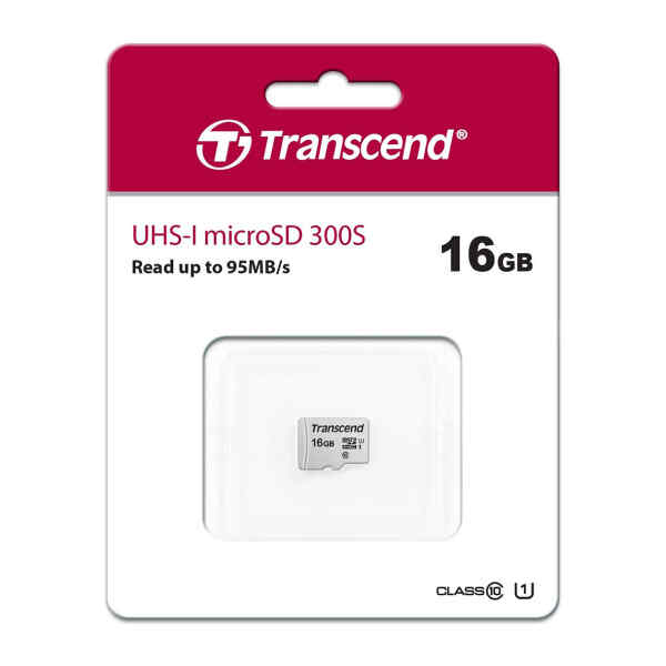 Memoria 16GB UHS-I U1 microSD, TS16GUSD300S-A - Transcend -0