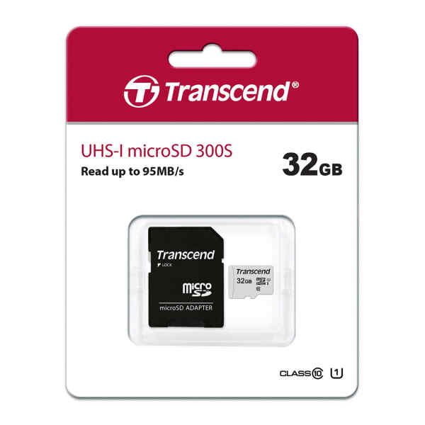 Memoria SD 32GB UHS-I U1 con adaptador TS32GUSD300S-A - Transcend-0