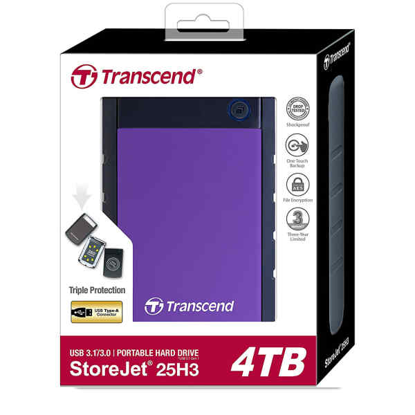 Disco Duro portable 4TB Storejet 2.5" H3P, TS4TSJ25H3P - Transcend-14803