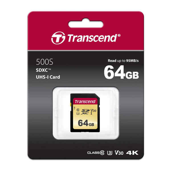 Memoria SD 64GB UHS-I U1, TS64GSDC500S - Transcend-0
