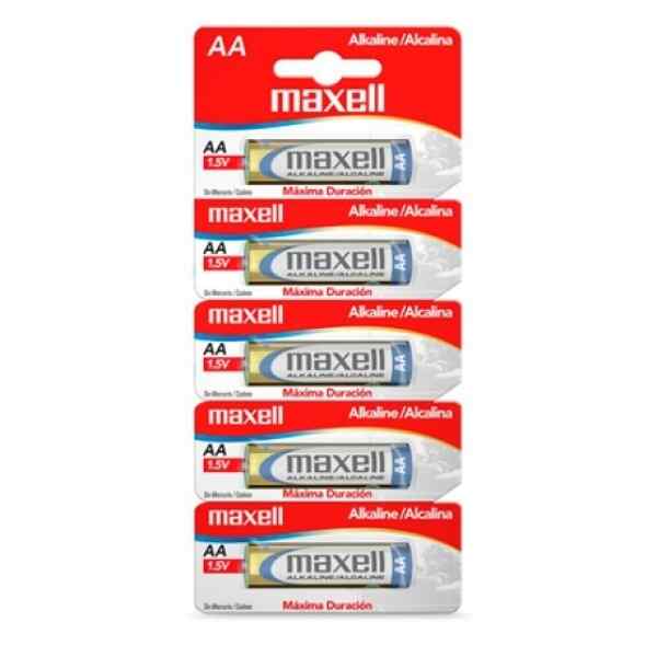 Alcalina AA Pack de 5 tiras LR6 5TS Maxell-0