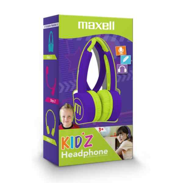 Auriculares plegables Kidz pequeños PURPLE KZ-13 Maxell-0