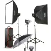 Kit de 3, Flash MS-300 con Softbox de 60X90, tripodes, trigger XT-16, estuche, reflector | MS300-D - GODOX-0