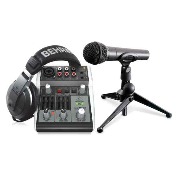 BUNDLE PARA PODCAST [CONSOLA 302USB, MICROFONO XM8500, AUDIFONOS HPM1000] PODCASTUDIO 2 - BEHRINGER-0