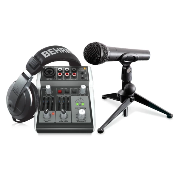 BUNDLE PARA PODCAST [CONSOLA 302USB, MICROFONO XM8500, AUDIFONOS HPM1000] PODCASTUDIO 2 - BEHRINGER-0