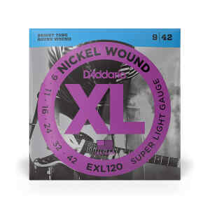 Juego de cuerdas para guitarra electrica EXL120 .9 – D’ADDARIO