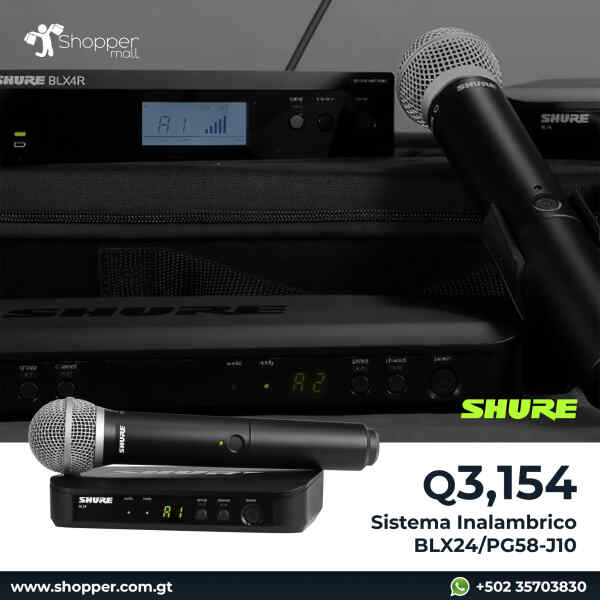Sistema inalambrico de mano BLX24/PG58-J10 – Shure
