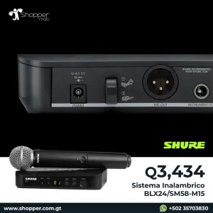 Sistema inalambrico de mano BLX24/SM58-M15 – Shure