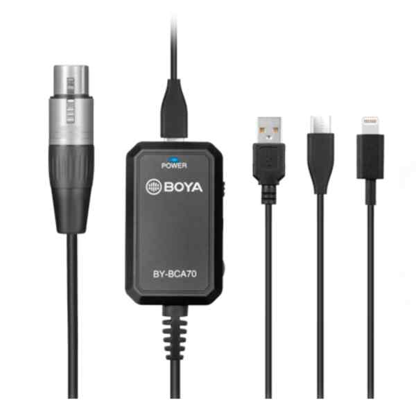 Cable Adaptador de XLR a USB y LIGHTING | BY-BCA70 - Boya-0