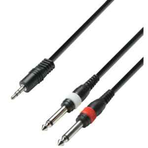 Cable para audio de MINI PLUG STEREO – 2 x 1/4″ 3M  |  K3YWPP0300 – ADAM HALL