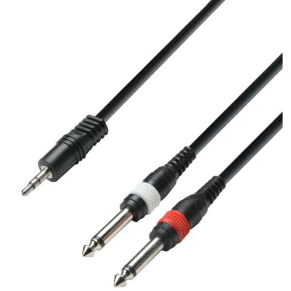 Cable para audio de MINI PLUG STEREO - 2 x 1/4" 3M | K3YWPP0300 - ADAM HALL-0