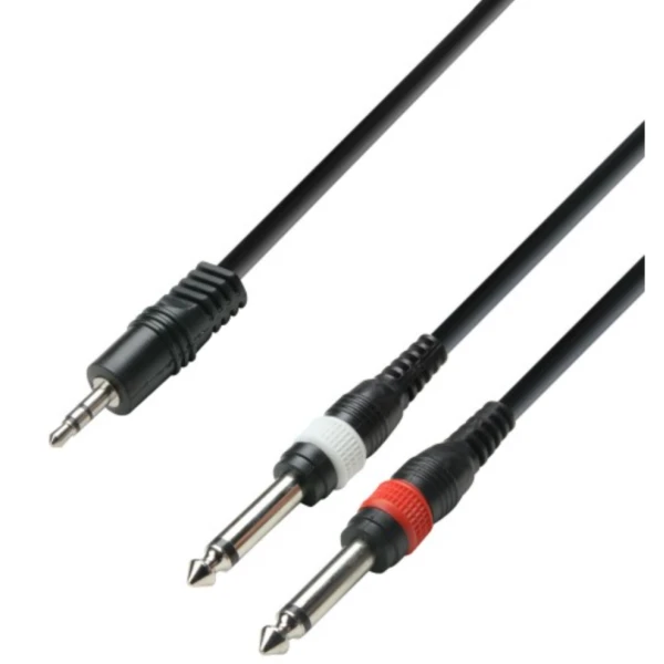 Cable para audio de MINI PLUG STEREO - 2 x 1/4" 3M | K3YWPP0300 - ADAM HALL-0
