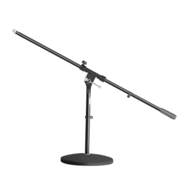 STAND PEQUEÑO DE MICROFONO CON BASE REDONDA Y BOOM | S7B - ADAM HALL-0