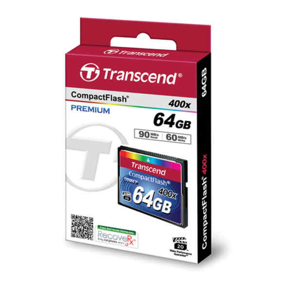 Memoria Compact Flash 64 GB 400X, TS64GCF400 - Transcend-0