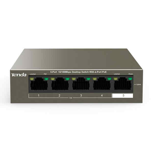 Switch de 5 puertos 4 PoE 10/100 | TEF1105P-4-63W - TENDA-0