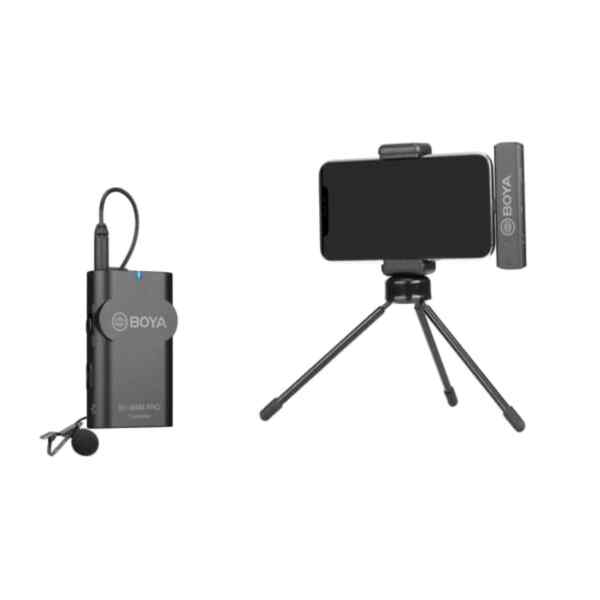 MICROFONO INALAMBRICO DE SOLAPA 1TX Y 1RX P/IPHONE | BY-WM4-PRO-K3 - BOYA-20200