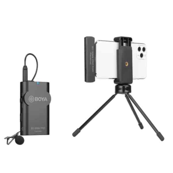 MICROFONO INALAMBRICO DE SOLAPA 1TX Y 1RX P/IPHONE | BY-WM4-PRO-K3 - BOYA-0
