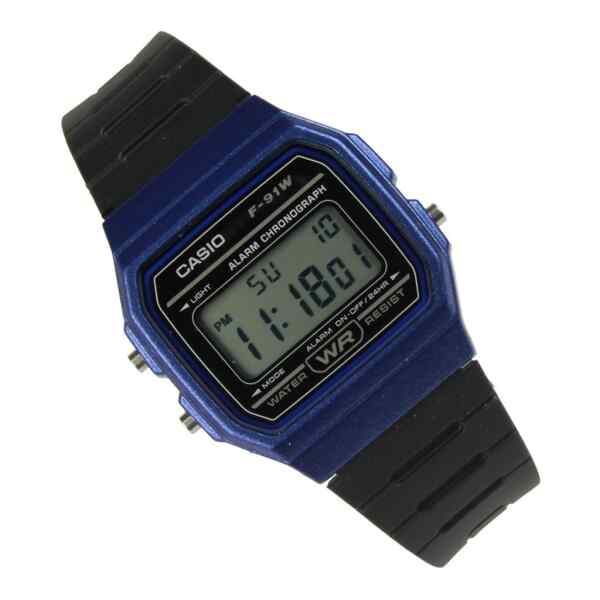 Reloj digital CHRONOGRAPH 1/100-SEC l F-91WM-2ADF l CASIO-0